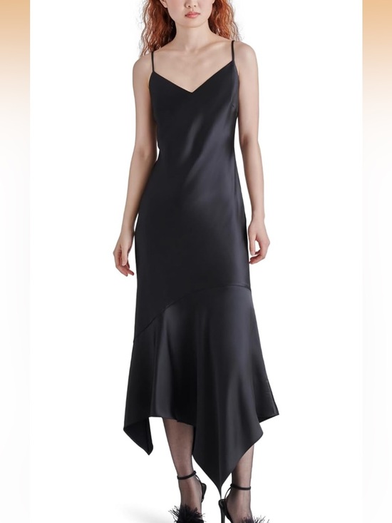 Steve Madden Dresses & Skirts - NWT Steve Madden Lucille Black Satin High-Low Slip Dress